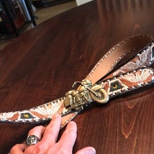 Hand crafted leather belt with solid brass buckle